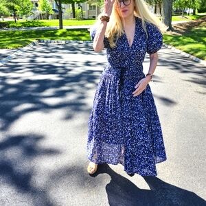 Ulla Johnson Blue Floral Maxi Dress